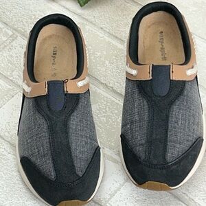 Stylish Black and Tan Slip-On Shoes